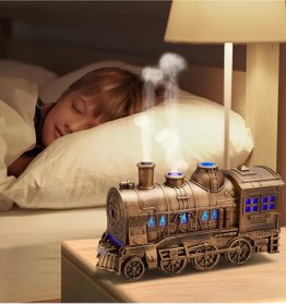 Resim clartejewelery Buharlı Tren Tasarımlı Hava Nemlendirici – Işıklı 300 ml Aromaterapi Humidifier 