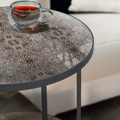 Resim Materia Ahşap Modern Sehpa. Metal Ayaklı Sehpa,ahşap Mobilya,timsah Derisi Deseni 
