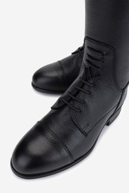 Resim Tattini Çocuk Hakiki Deri Siyah (Medium) Binici Çizmesi VLM6246 - 36 