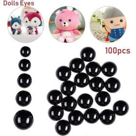 Resim 100 adet 3-12mm Siyah Plastik Güvenlik Gözü, Ayı Bebek, Hayvan Marioneti, El Sanatları ve DIY için 
