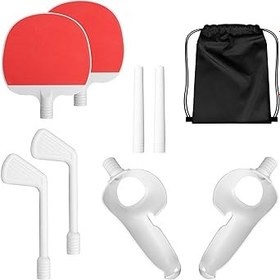 Resim Geekria VR Sports Kit Compatible with Meta Quest 3, Dual Handle Attachment Extension Set, VR Game Suitable for Golf 5 EClub/Beat Saber/Walkabout Mini Golf, Golfing Game Extension Adapter (1 Set) 