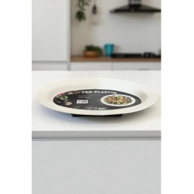 Resim 6'lı Sert Plastik Kayık Tabak Kırılmaz Yıkanabilir 32CM 