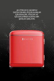 Resim Dijitsu DB80RRE Retro 47 L Tek Kapılı Kırmızı Mini Buzdolabı 