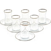 Resim Öcl Kristal 12 Parça Çay Seti - Şeffaf / Silver - 165 ml 