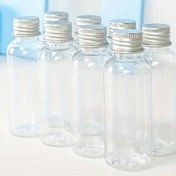 Resim 50 adet 1.69oz Doldurulabilir Plastik Şişeler Gümüş Alüminyum Vidalı Kapaklarla - Şampuan, Losyon, Esansiyel Yağlar & Parfüm için Mükemmel 