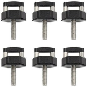 Resim Hızlı Çıkarılabilir Başparmak Vidaları, 6 Adet Araba Sert Tavan Cıvataları Alüminyum Alaşımlı Bağlantı Elemanları D Halkalı, Siyah 