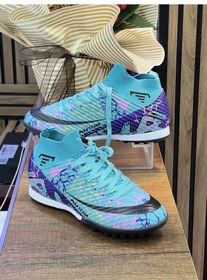 Resim Erkek Likralı Çoraplı Halısaha Spor Ayakkabı- Petrol Mavi-634 Petrol Mavisi 