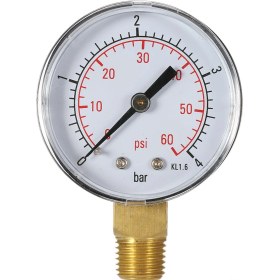 Resim Skycity 50mm 1/4" Çift Ölçekli 0-60psi/0-4bar Hidrolik Basınç Göstergesi Metal Ts-50-4bar 