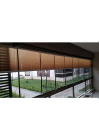 Resim Vizon 09-04 Plise Perde - Katlanır Cam Balkon Perdesi Vizon 