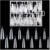 Resim alaraycosmetics Stiletto Ve Küt Kullanıma Uygun Poly Jel Kalıp Form Tips 100 Adet 10 Farklı Boyda 