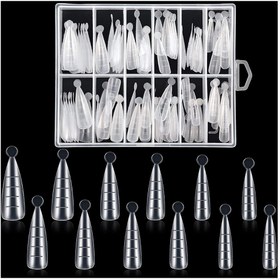 Resim alaraycosmetics Stiletto Ve Küt Kullanıma Uygun Poly Jel Kalıp Form Tips 100 Adet 10 Farklı Boyda 