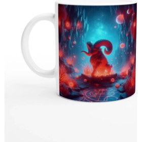 Resim Koç Burcu Baskılı Kahve Kupası - Astral Denizaltı Dünyası Vs3 