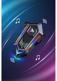 Resim V20 Max Bluetooth 5.3 Motosiklet Kask İnterkom 2 Kişi Eşleşmeli Su Geçirmez Rgb Işıklı 