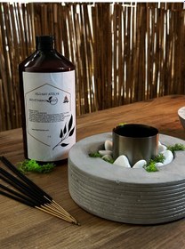 Resim Dekoratif Bio-fire V2 Beton Masaüstü Şömine + 1 Lt Bio-ethanol Yakıt 