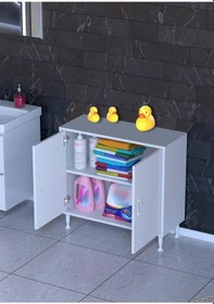 Resim Eliusta Arden 75 Cm Beyaz 2 Bölmeli Banyo Düzenleyici Dolap 1 Raflı Çok Amaçlı Mutfak Dolabı 75x75x32,5 Cm Beyaz 