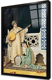 Resim İki Müzisyen Kız Çerçeveli Cam Tablo 20x30 cm CB13056 