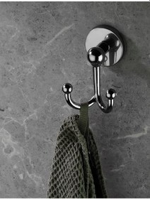 Resim Yapışkanlı Bornoz Havlu Askılğı Çatallı Askılık Krom S-112 