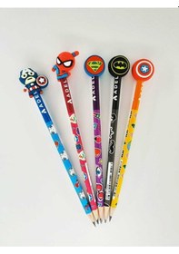 Resim Spiderman Batman Superman Kaptan Amerika Başlıklı Kurşun Kalem Seti Spiderman Batman Superman Kaptan Amerika 