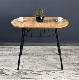 Resim Masa Sandalye Takımı Atlantik Çam Oval Mutfak Masası Döşemeli T 