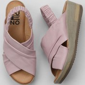 Resim Bueno Shoes Pembe Deri Kadın Dolgu Topuklu Sandalet 01wu5700 