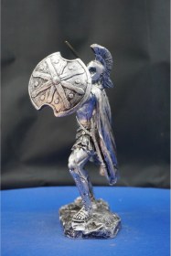 Resim Antik Yunan Mitolojisi Achilles Aşil Heykel Biblo Savaşçı Ruhun Simgesi Dekoratif Aksesuar 25 Cm Gümüş 