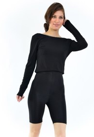 Resim Genel Markalar Kadın Tayt Yüksek Bel Toparlayıcı Parlak Bıker Şort Tayt 