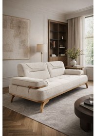 Resim Fiesta Mekanizmalı Koltuk Üçlüsü Krem 