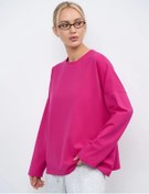 Resim Telodvızenıa Kadın Oversize Uzun Kollu Sweatshirt 297440096 Pembe 