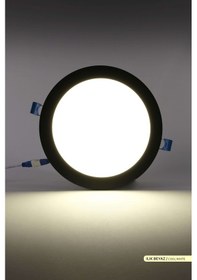 Resim ACK 18W Sıva Altı Yuvarlak LED Panel Armatür Siyah Gövde 4000K Il Siyah 