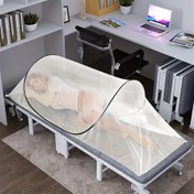 Resim 1pc Outdoor Kamp Sivrisinek Filesi Çadır - Taşınabilir, Kolay Kurulum, Solunabilir Polyester Örme, Su Geçirmez Olmayan, Çekme Kordonu Kapatma, Beyaz 