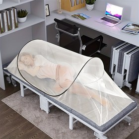 Resim 1pc Outdoor Kamp Sivrisinek Filesi Çadır - Taşınabilir, Kolay Kurulum, Solunabilir Polyester Örme, Su Geçirmez Olmayan, Çekme Kordonu Kapatma, Beyaz 