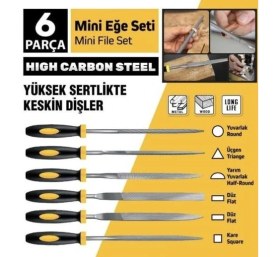 Resim Gürçay Hırdavat Sgs 6 Parça Mini Eğe Seti 5X180MM 