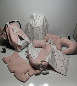 Resim Balamira Waffle Pembe Yıldız 10 Parça Babynest Seti 