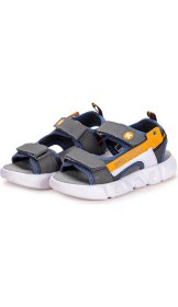 Resim Kiko Kids Cırtlı Yürüyüş Erkek Çocuk Sandalet 201 Füme - Turuncu 