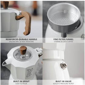 Resim zerzembe Bincoo Ocaklı Moka Pot - 120ml İtalyan Kahve Makinesi, Cappuccino Espresso Makinesi Filtre Hediyeli 