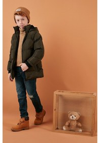 Resim Lela Içi Peluş Astarlı Çıkarılabilir Kapüşonlu Şişme Erkek Çocuk Mont 5763038 Haki 