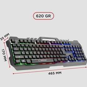 Resim Rampage KB-R57 X-JAMMER Gökkuşağı Aydınlatmalı USB Tam Türkçe Gaming Oyuncu Klavyesi 