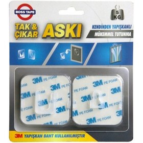Resim Bosstape 3M Yapıştırıcılı Tak Çıkar Geçmeli Askı 60 x 60 Mm Çok Renkli 