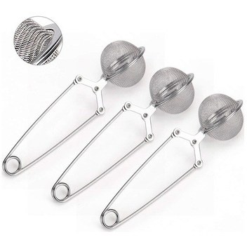 3'lü Snap Ball Çay Süzgeci, Saplı Premium Paslanmaz Çelik Çay Süzgeci, Gevşek Çay İnce Gözlü Çay Topları Filtre Çay Süzgeçleri