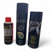 Resim RUTEC Fren Balata Spreyi Zincir Yağlayıcı Sprey Ve WD 40 Çok Amaçlı Bakım spreyi 3 lü Set 