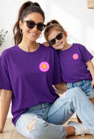 Resim genosha Anne Kız 100% Pamuk T-shirt Mama Mini Mother Daughter TEKLİ FİYAT 