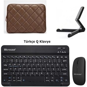Resim Microcase Vorcom S12 10.1 İnch Tablet İçin Çanta+türkçe Bluetooth Klavye+mouse+tablet Standı-al8124 Omuz Çantası 