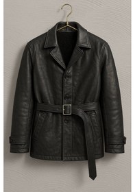 Resim Premium Slim Fit İçi Kürklü Midi Bpyderi Trençkot Siyah Kürklü 