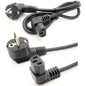 Resim C13 Power Kablosu 90° Derece Dirsek L Uç - Dik Açılı - 1.8 mt 