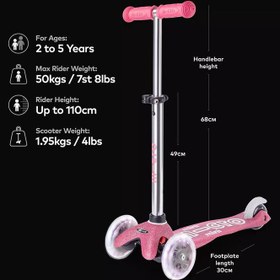Resim Micro Mini Micro Deluxe Fairy Glitter Led Pink Unisex Çocuk Pembe Scooter 