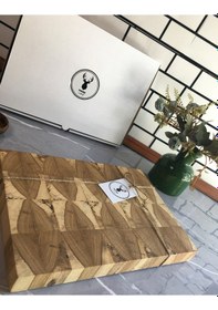 Resim Meşe Ağacı End Grain Kesme Tahtası 