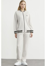 Resim Şerit Detaylı Scuba Eşofman Takım - Taş Taş 