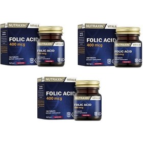 Resim Nutraxin Folic Acid 400 Mcg 100 Tablet 3 Adet 