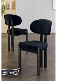 Resim Canisa Radon Serisi Mdf 90x168 Sabit Siyah Mermer Desen Mutfak Masa Takımı 6 Antrasit Sandalye Siyah Mermer Desen Masa Antrasit Sandalye 