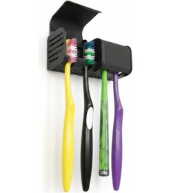 Resim Siyah Kendinden Yapışkanlı Hijyenik Diş Fırçası Asacağı Askılığı Askılık Diş Fırçalık Banyo Organizer 